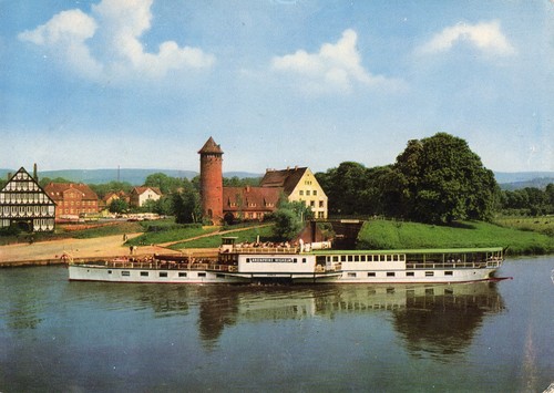 Weser schaufelraddampfer - ak,