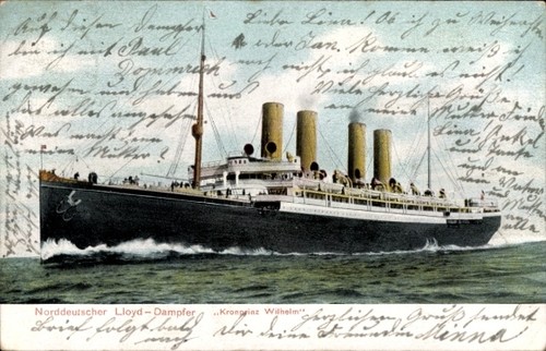 Dampfer kronprinz wilhelm - ak,